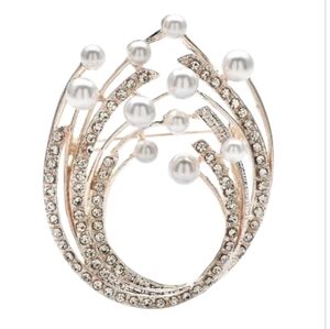 Anthropologie Sculptural Pearl Brooch Elegant Statement Dressy | NWOT